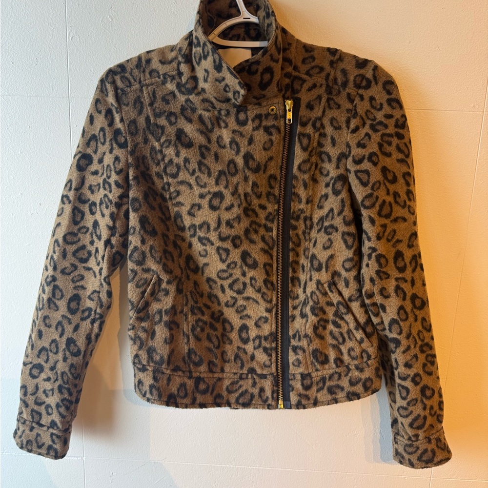 Leith Brown Leopard Print Jacket - image 2